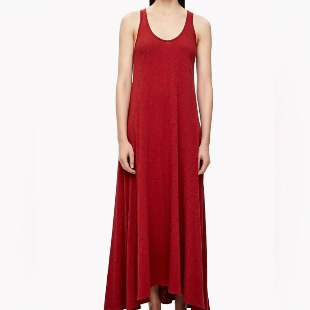 Theory Red Sleeveless Scoop Neck Maxi Sundress - Picture 2 of 7